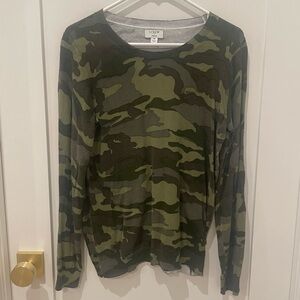 J Crew Factory Camo Teddy Sweater, Size M